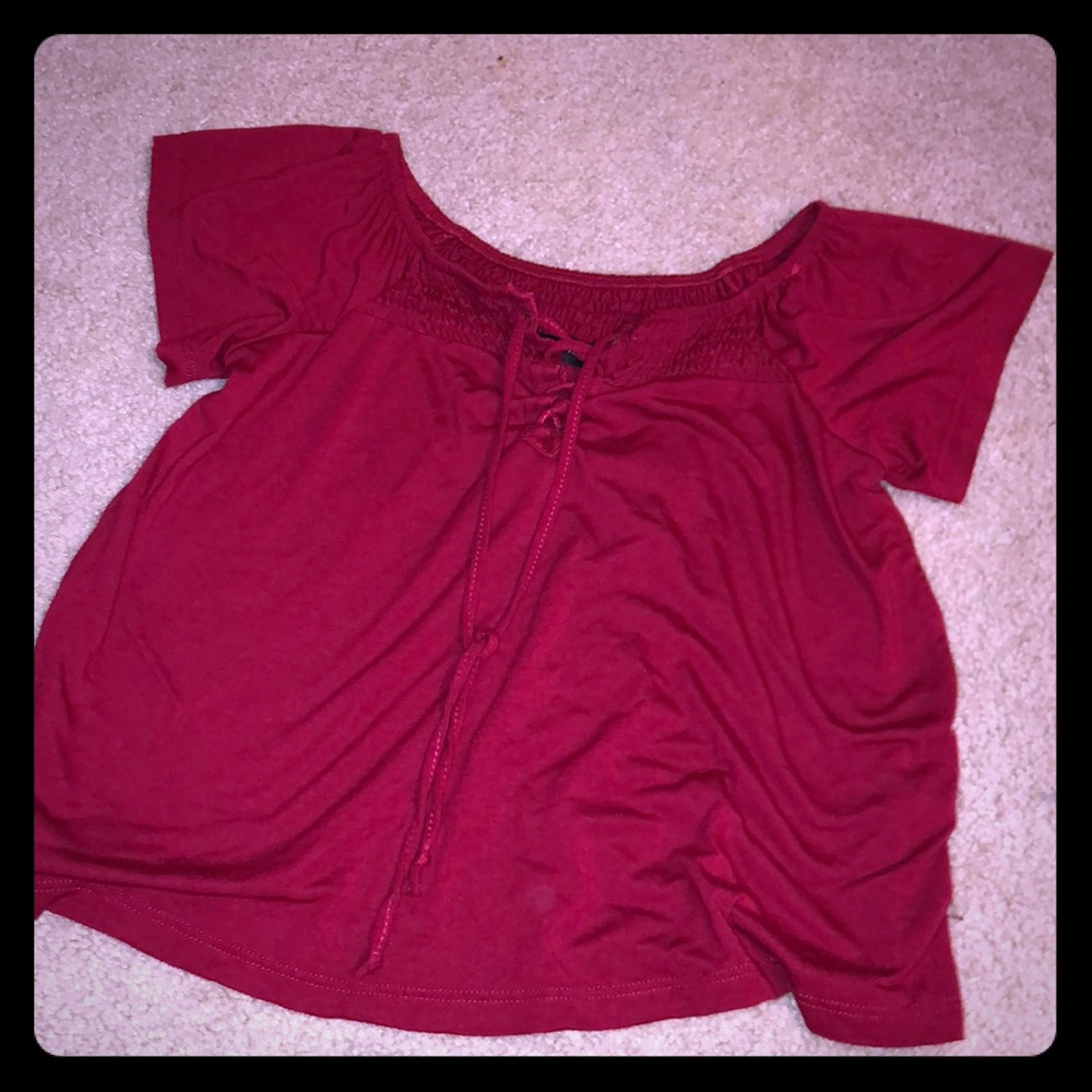 Red off the shoulder top